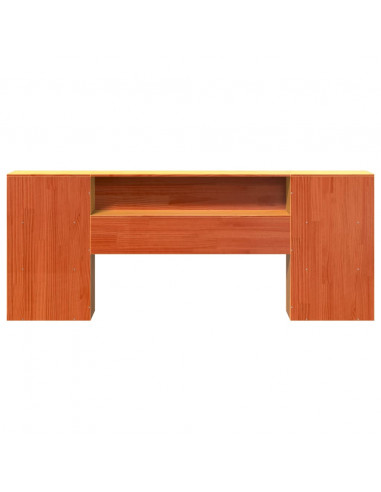 Testiera con Ripiani Marrone Cera 180 cm in Legno di Pino