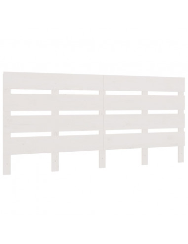 Testiera per Letto Bianco 150x3x80 cm in Legno Massello di Pino