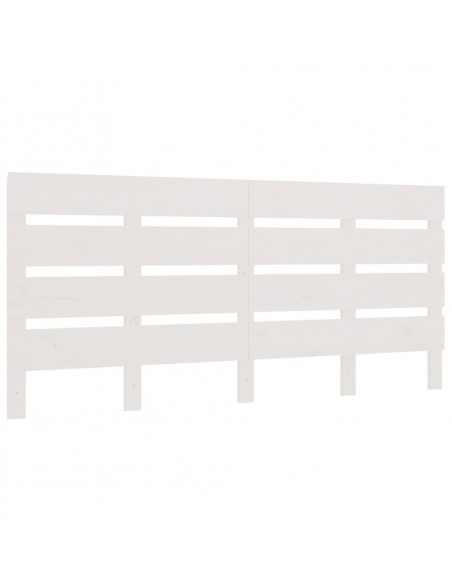 Testiera per Letto Bianco 150x3x80 cm in Legno Massello di Pino