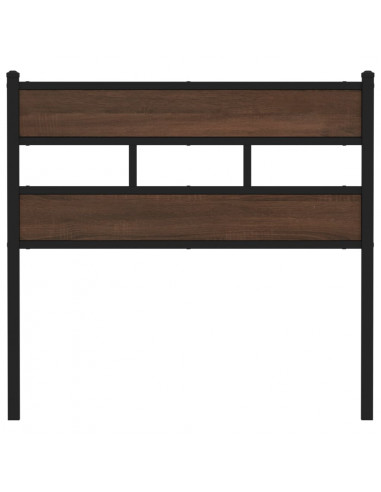 Testiera Rovere Marrone 100 cm in Acciaio e Truciolato