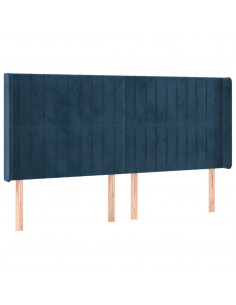 Testiera ad Orecchio Blu Scuro 163x16x118/128 cm in Velluto 2