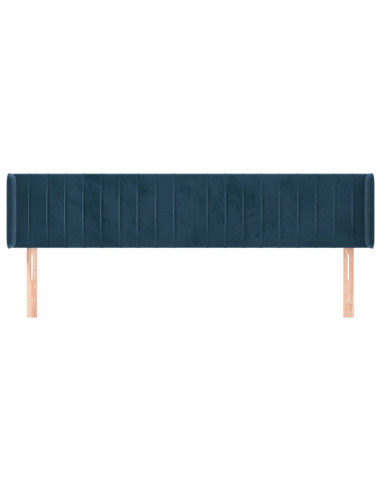 Testiera ad Orecchio Blu Scuro 163x16x78/88 cm in Velluto