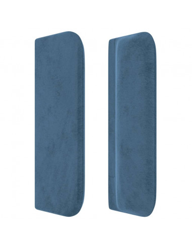 Testiera ad Orecchio Blu Scuro 163x16x78/88 cm in Velluto