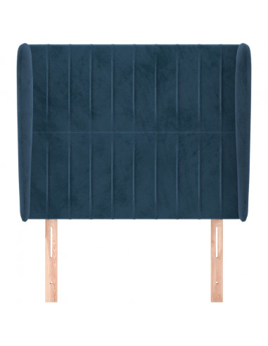 Testiera ad Orecchio Blu Scuro 83x23x118/128 cm in Velluto