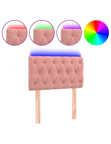 Testiera a LED Rosa 80x7x78/88 cm in Velluto