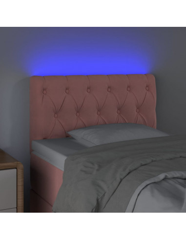 Testiera a LED Rosa 80x7x78/88 cm in Velluto