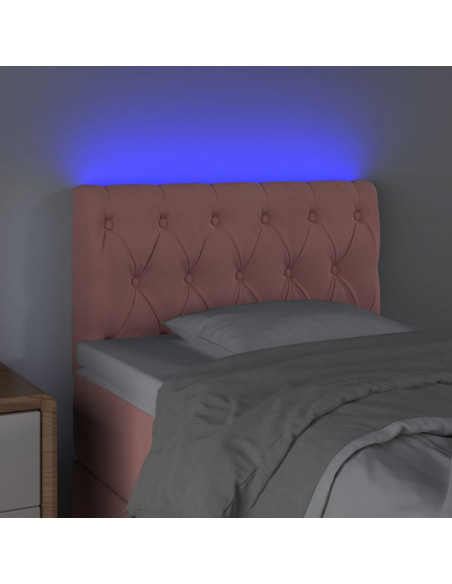 Testiera a LED Rosa 80x7x78/88 cm in Velluto