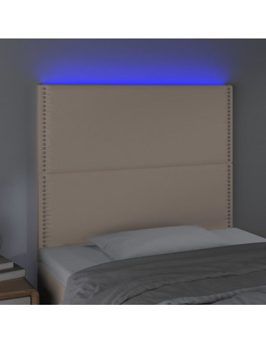 Testiera a LED Cappuccino 90x5x118/128 cm in Similpelle