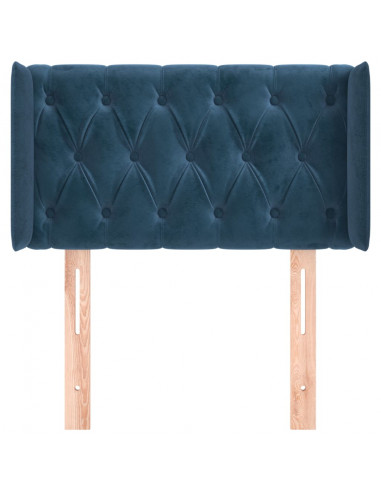 Testiera ad Orecchio Blu Scuro 83x16x78/88 cm in Velluto