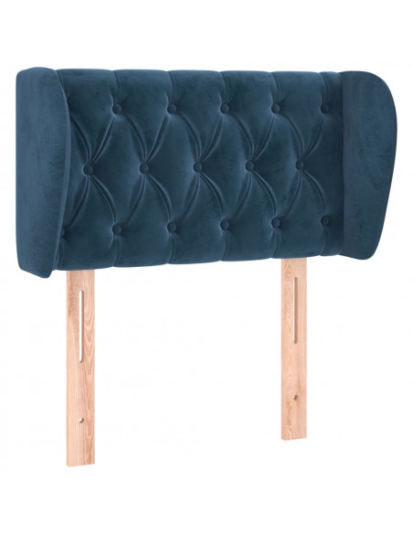 Testiera ad Orecchio Blu Scuro 83x23x78/88 cm in Velluto