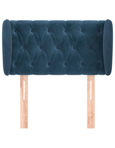Testiera ad Orecchio Blu Scuro 83x23x78/88 cm in Velluto