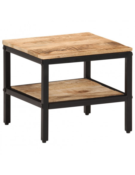 Tavolino da Salotto 35x35x30 cm Legno Massello di Mango Grezzo