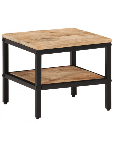 Tavolino da Salotto 35x35x30 cm Legno Massello di Mango Grezzo