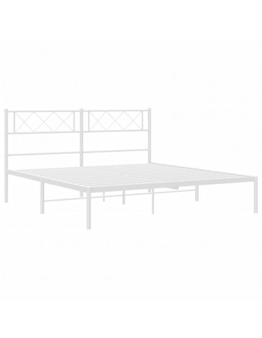 Giroletto con Testiera in Metallo Bianco 120x200 cm