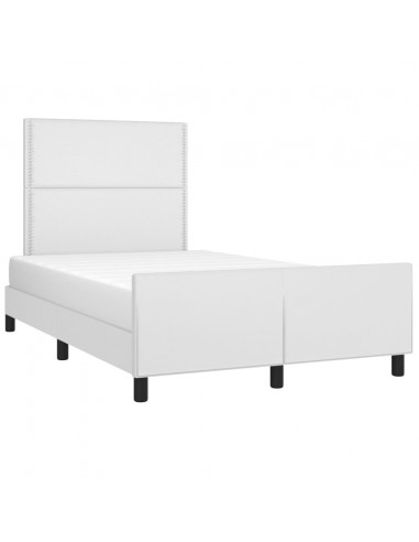 Giroletto con Testiera Bianco 120x190 cm in Similpelle