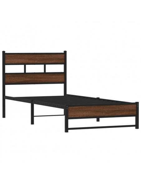 Giroletto senza Materasso in Metallo Rovere Marrone 107x203 cm