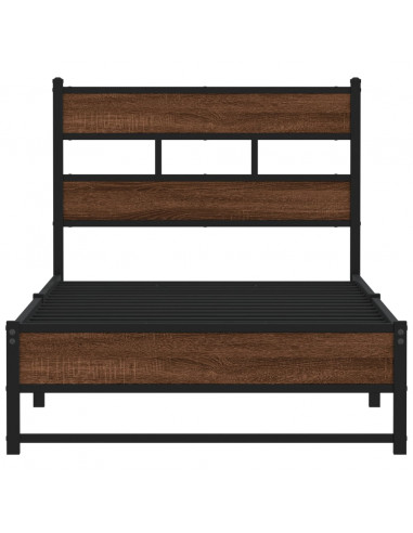 Giroletto senza Materasso in Metallo Rovere Marrone 107x203 cm