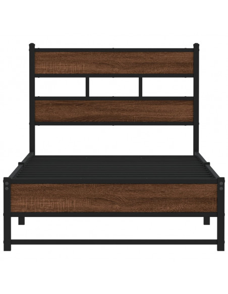 Giroletto senza Materasso in Metallo Rovere Marrone 107x203 cm