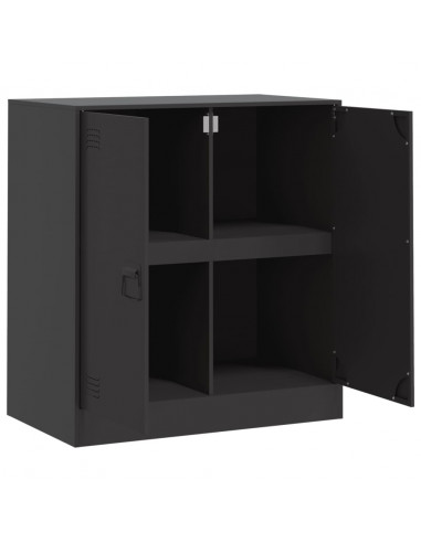 Credenza Nera 67x39x73 cm in Acciaio