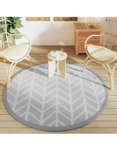 Tappeto da Esterno Grigio Ø160 cm in PP