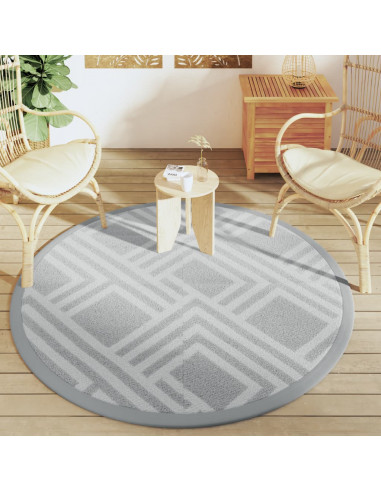 Tappeto da Esterno Grigio Ø160 cm in PP