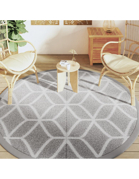 Tappeto da Esterno Grigio Ø200 cm in PP