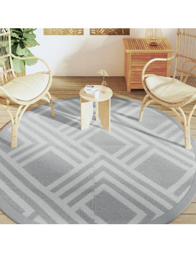 Tappeto da Esterno Grigio Ø200 cm in PP