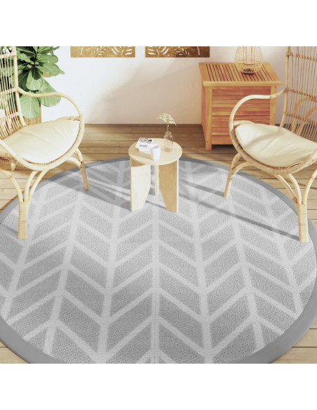 Tappeto da Esterno Grigio Ø200 cm in PP