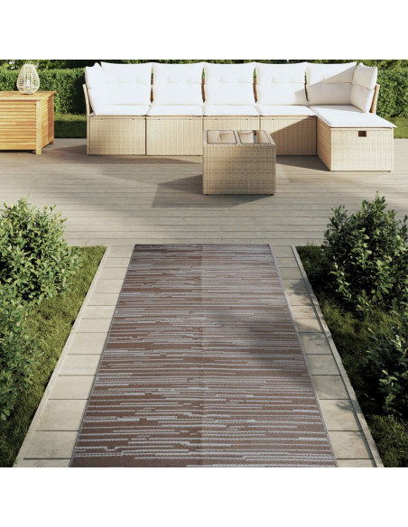 Tappeto da Esterno Marrone 80x250 cm in PP