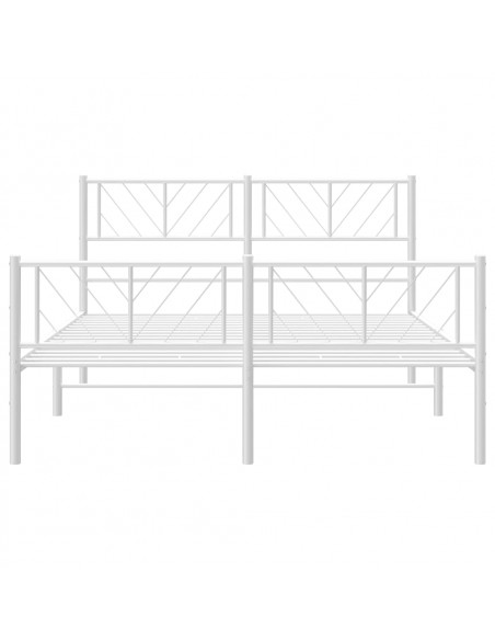 Giroletto con Testiera e Pediera Metallo Bianco 120x200 cm