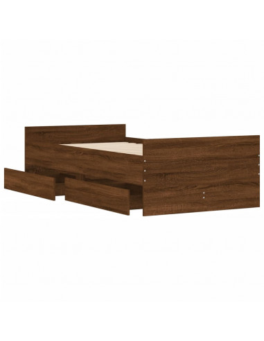 Giroletto con Cassetti Rovere Marrone 90x190 cm