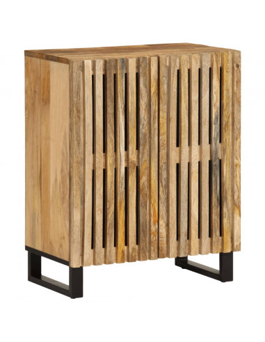 Credenze 3 pz 60x34x75 cm in Legno Massello di Mango Grezzo