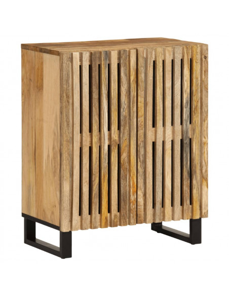 Credenze 3 pz 60x34x75 cm in Legno Massello di Mango Grezzo