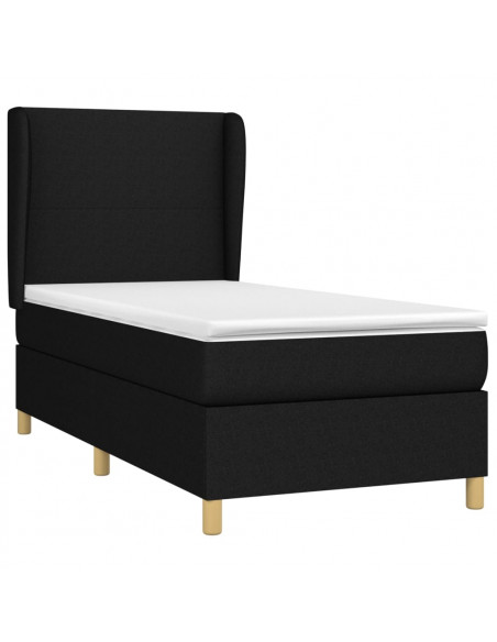 Giroletto a Molle con Materasso Nero 90x200 cm in Tessuto