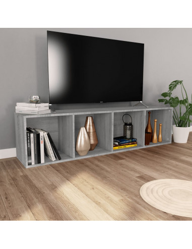 Libreria/Mobile TV Grigio Sonoma 36x30x143 cm Legno Multistrato