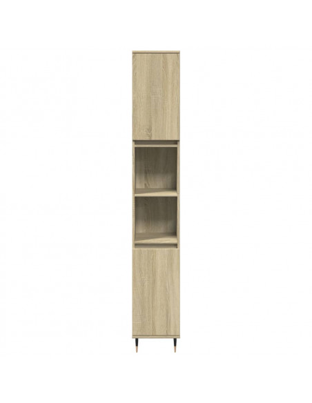 Set Mobili da Bagno 3 pz Rovere Sonoma in Legno Multistrato