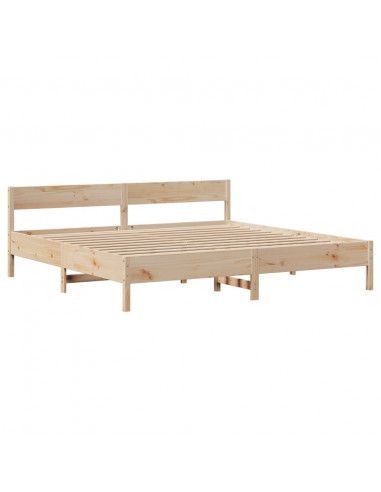 Letto senza Materasso 200x200 cm in Legno Massello di Pino