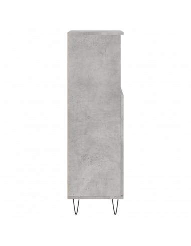 Armadietto Bagno Grigio Cemento 30x30x100 cm Legno Multistrato