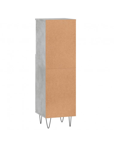 Armadietto Bagno Grigio Cemento 30x30x100 cm Legno Multistrato