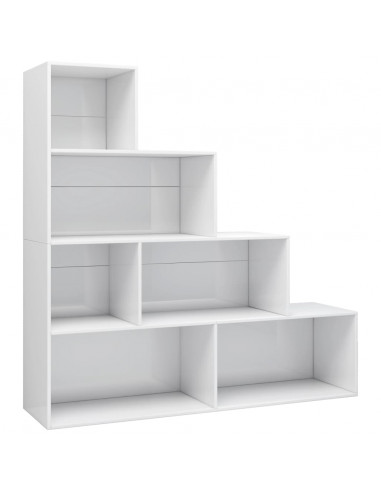 Libreria/Divisorio Bianco Lucido 155x24x160cm Legno Multistrato