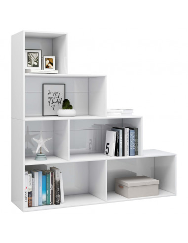 Libreria/Divisorio Bianco Lucido 155x24x160cm Legno Multistrato