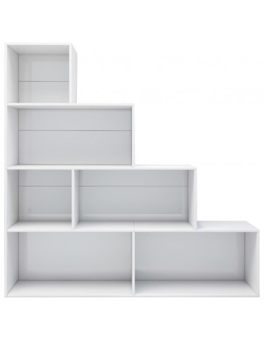 Libreria/Divisorio Bianco Lucido 155x24x160cm Legno Multistrato