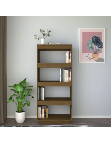 Libreria/Divisorio Miele 60x35x135 cm in Legno Massello di Pino