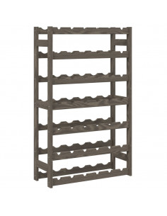 Portabottiglie per 42 Bottiglie Grigio Legno Massello di Pino 2