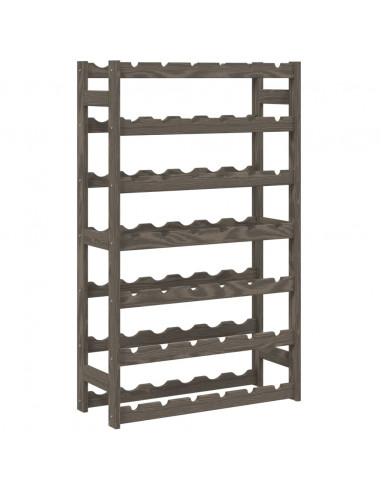 Portabottiglie per 42 Bottiglie Grigio Legno Massello di Pino