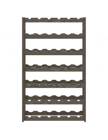 Portabottiglie per 42 Bottiglie Grigio Legno Massello di Pino