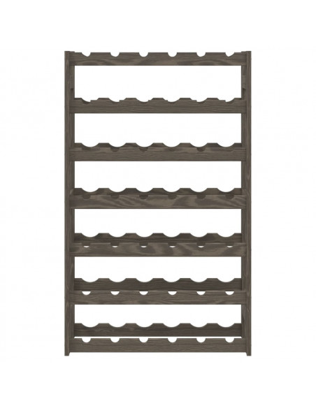 Portabottiglie per 42 Bottiglie Grigio Legno Massello di Pino