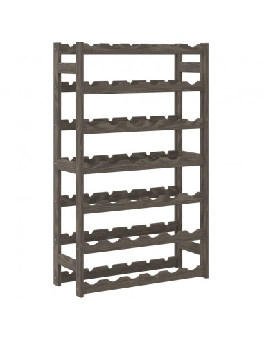 Portabottiglie per 42 Bottiglie Grigio Legno Massello di Pino