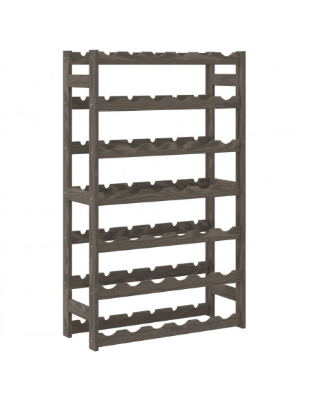 Portabottiglie per 42 Bottiglie Grigio Legno Massello di Pino