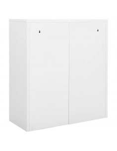 Armadio per Ufficio Bianco 90x40x102 cm in Acciaio 2